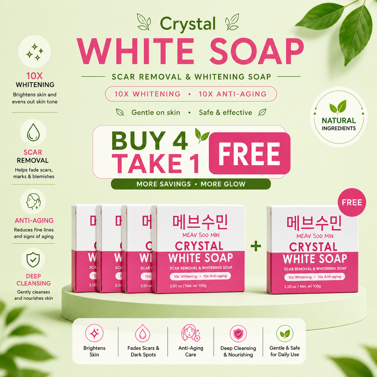 Meav Soo Min Crystal White Soap 100g