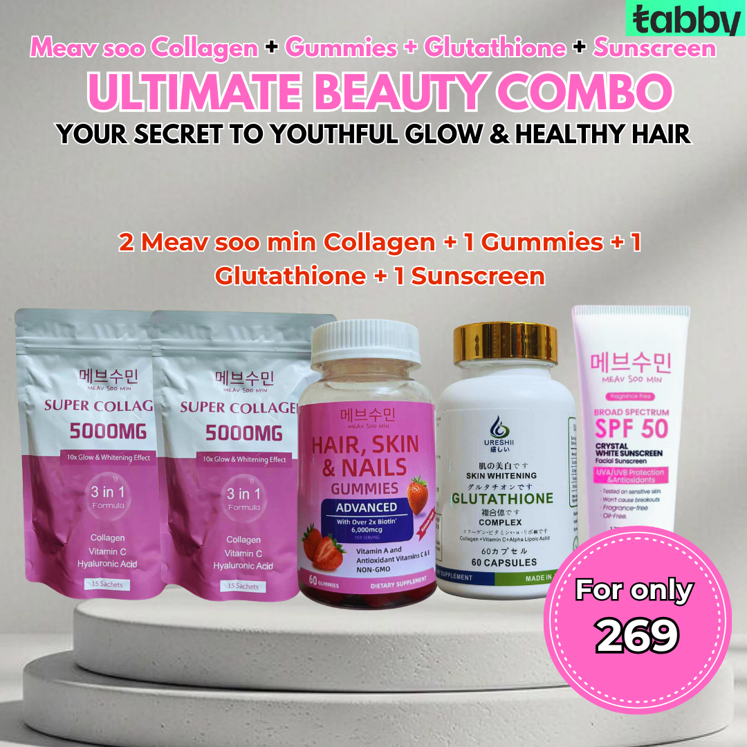 Ultimate Beauty Combo: Collagen + Gummies + Glutathione + Sunscreen