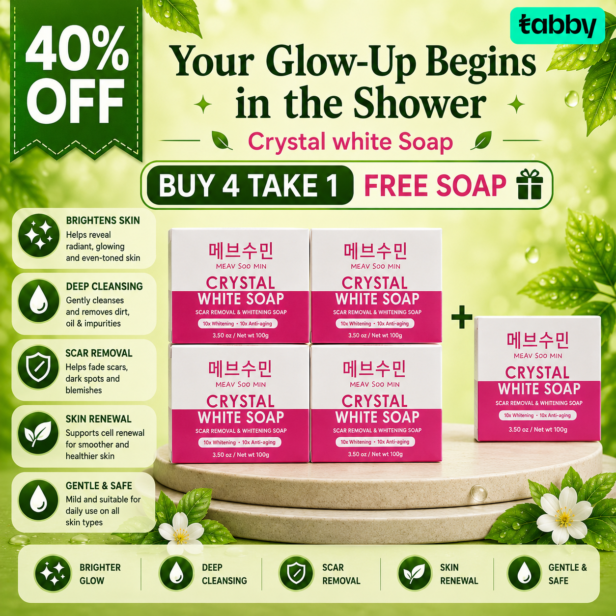 Crystal White Soap – Buy 4, Take 1 FREE