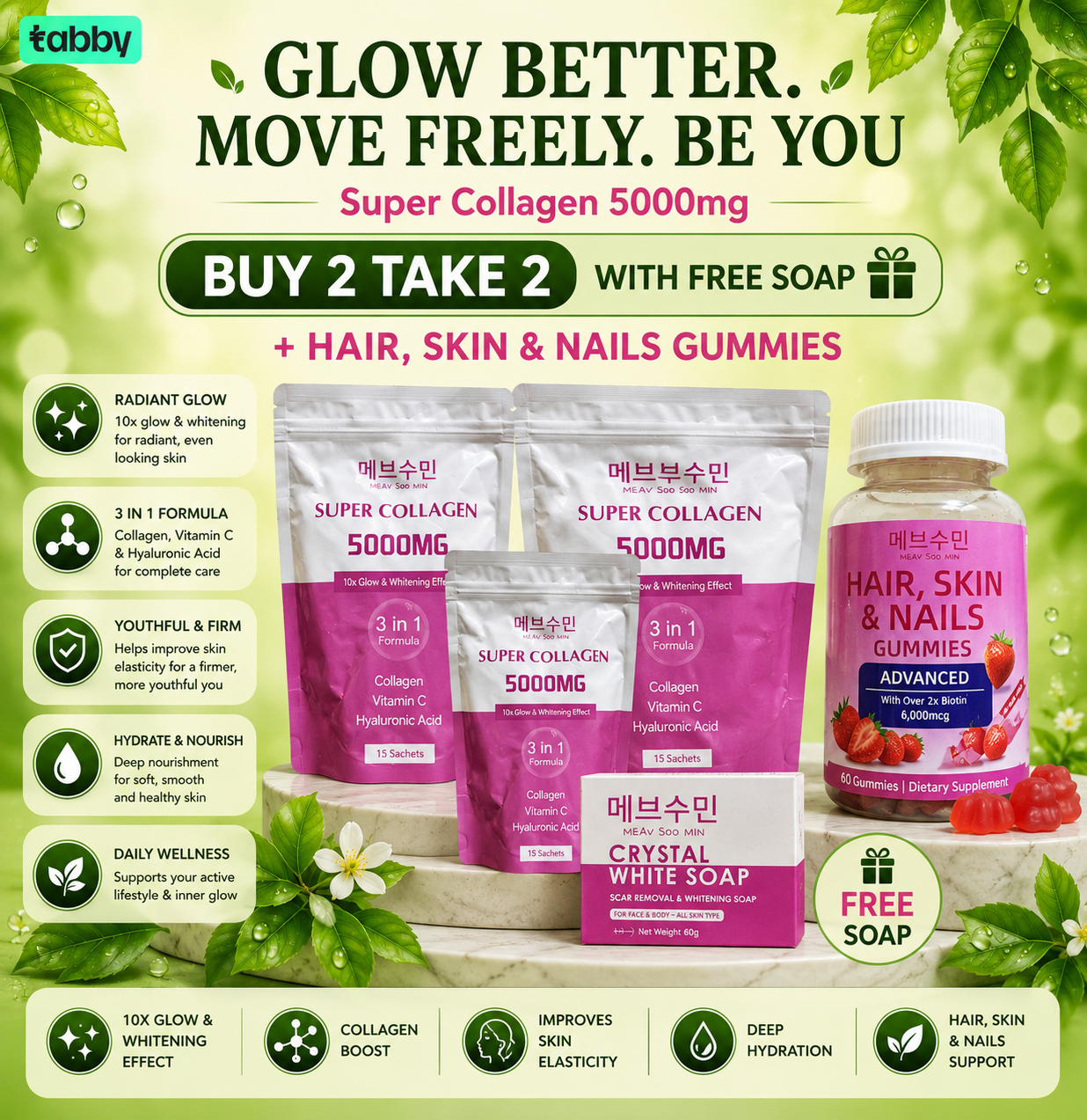 Super Collagen 5000mg  Buy 2 Take 2 With Free SOAP