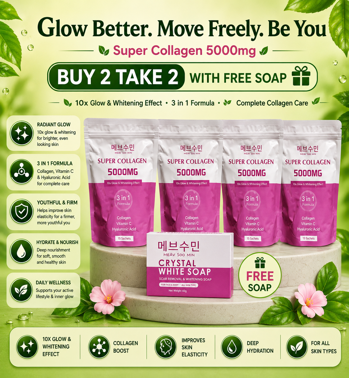 Super Collagen 5000mg  Buy 2 Take 2 With Free SOAP