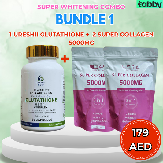 Super Whitening Combo Bundle – Glutathione & Super Collagen 5000mg