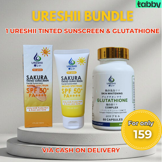 Ureshii Bright & Protect: 1 Gluta + 1 Tinted Sunscreen