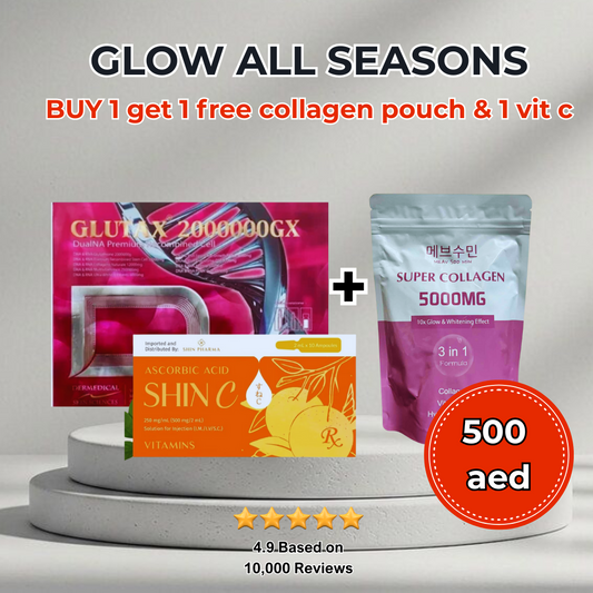 Glutax 2000000Gx with Free Vitamin C 500mg + free collagen pouch