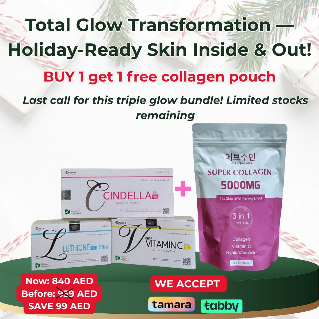 Total glow skincare bundle for holiday ready skin with brightening, hydration and full body care support