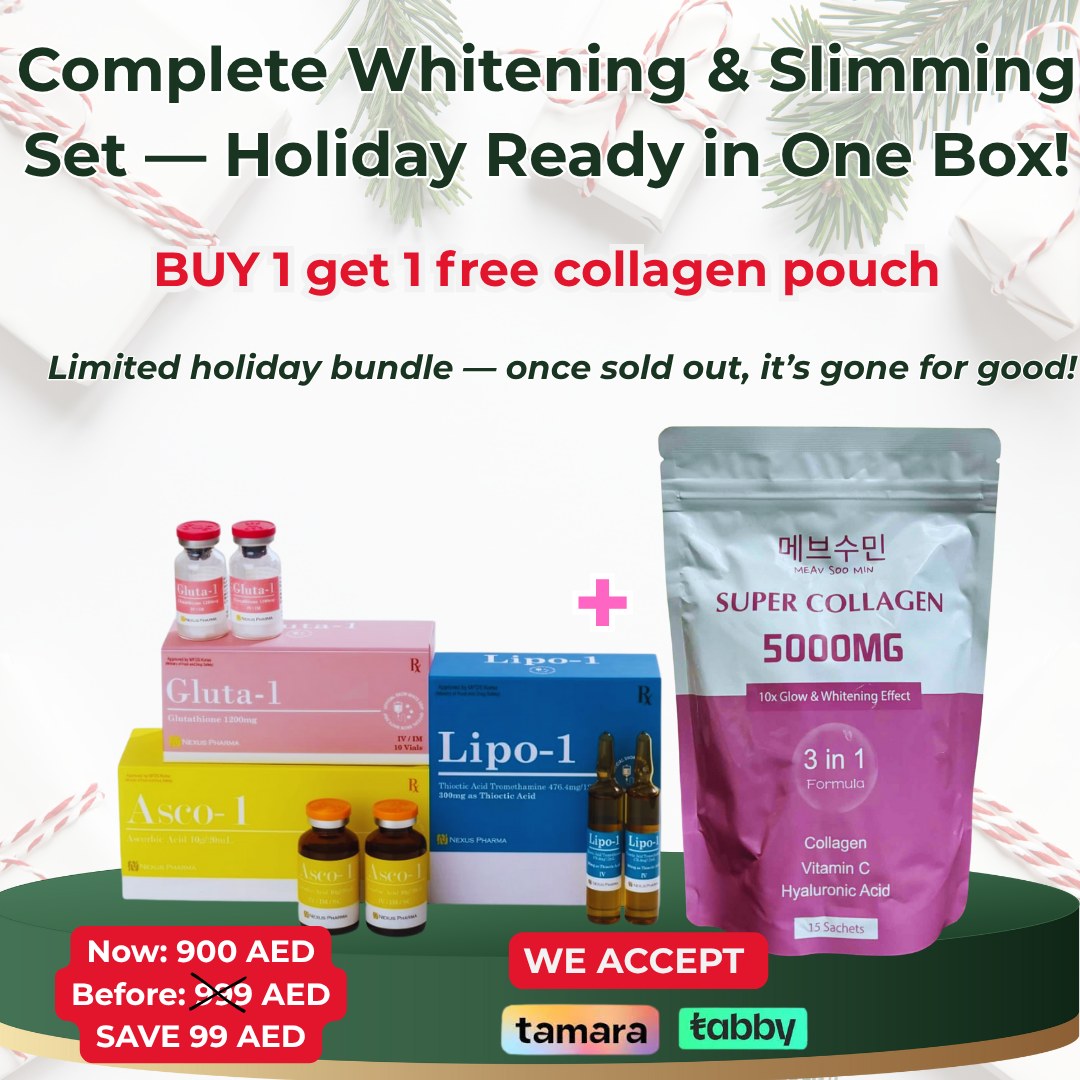 Complete whitening and slimming set for brighter skin, weight support and full body care in one box