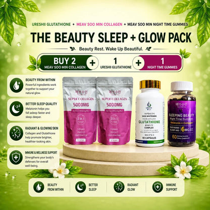 The Beauty Sleep + Glow Pack : 2 Collagen + 1 Gluta + 1 Night Gummies